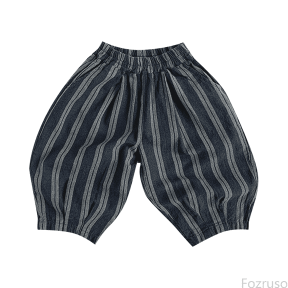 Fozruso Girls Wide Leg Uniform Pants Vertical Striped Pants Loose Slacks For Kids Sizes 18-24 Months