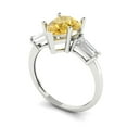 thumbnail image 2 of Clara Pucci 14K White Gold Solid Gold Citrine Three-Stone Anniversary Ring for Women - 2.5 cttw Pear Cut, 2 of 7