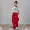 thumbnail image 2 of Toddler Sweatpants Adjustable Drawstring Casual Pants With Pockets Solid Pants Red Sweat Pants Boys Kids Spring Fall Sweatpants Size 3-4T, 2 of 7