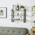 thumbnail image 6 of Danya B. Rio Three Tier Modular Floating Bracket Wall Shelf - Chestnut, 6 of 8