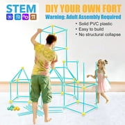 Fort Building Kit for Kids, 140pcs STEM Toys for Boys 4-12Y, Kids Tunnel DIY Fort Building Castles Indoor Outdoor Toy