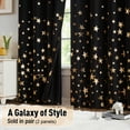 thumbnail image 6 of Exultantex Black out Kids Curtains for Bedroom Twinkle Foil Printed Curtain Drapes for Baby Room Darkening Curtains Grommet Top 2 pcs(Black,50x84in), 6 of 6