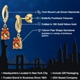 thumbnail image 2 of Gem Stone King 10K Yellow Gold Ecstasy Mystic Topaz and Lab Grown Diamond Stud Dangle Earrings for Women | 1.73 Cttw | Gemstone November Birthstone | Pear Shape 7X5MM, 2 of 6