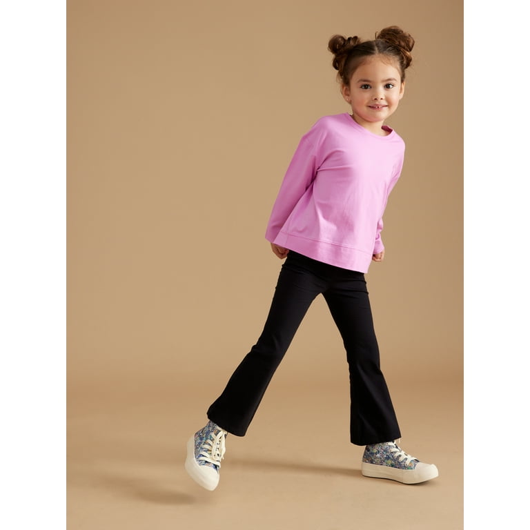 Little Star Organic Toddler Girls' Flare Leggings, 2-Pack, Sizes 12M-5T 