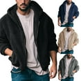 thumbnail image 6 of KelaJuan Men Winter Warm Jacket Casual Fleece Solid Color Zipper Hoodies with Pockets Trendy Loose Fit Coat Outwear, 6 of 6