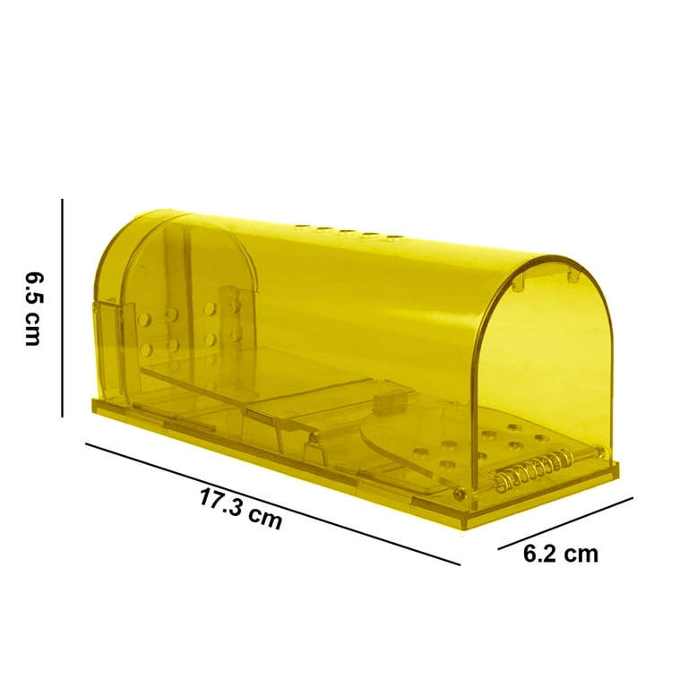 Pest Tek Yellow and Black Plastic Mouse Trap - Kill Bar, Reusable