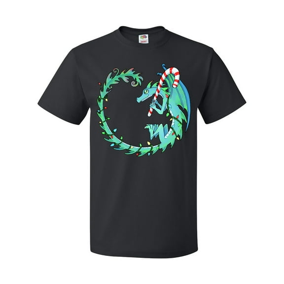Inktastic Christmas Dragon with Candy Cane T-Shirt