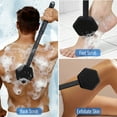 thumbnail image 4 of AIMAIAIMAI 21in Extendable Silicone Back Scrubber – Dual-Sided Shower Brush with Long Handle & Non-Slip Grip for Men, Women, Elderly (Black), 4 of 7