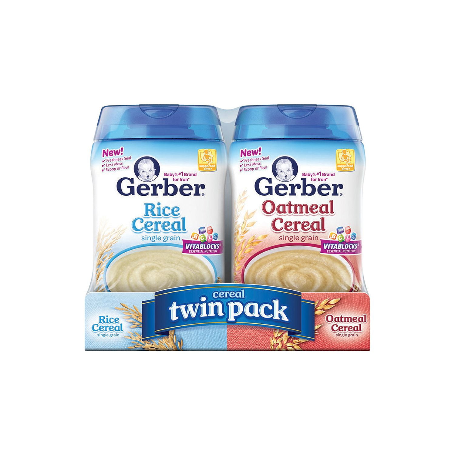 Product of Gerber Rice/Oatmeal Cereal Twin Pack (32 Oz.) Cold Cereal