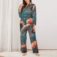thumbnail image 2 of Sikiie Flower White Dolphin Women's Long-Sleeve Shirt and Full-Length Bottom Pajama Set (s-xxl)-Large, 2 of 7
