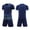 Dark Blue, variant on Shadoumai Toddler Boy Outfit Round Neck Letters Printed Shorts Sleeve Tracksuit Loose Fit Activewear Clothing Set for Boys Summer Boys Sets 2 Piece Outfits
