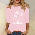 thumbnail image 2 of Plebaso Hauts pour Femmes Manches 3/4 Chemises Imprimées Décontractées Tuniques Col Rond Blouses pour Femmes, 2 of 4