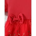 thumbnail image 5 of Bellafa Toddler Tutu Jersey Dress Little Girls Fluffy Bowknot Summer Dresses Casual Party Tulle Sundress for Kids 2-6Y-Floral, 5 of 8