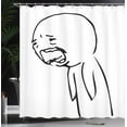 thumbnail image 4 of Ambesonne Humor Shower Curtain, Online Sad Comics, 69"Wx84"L, Black and White, 4 of 5