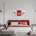 thumbnail image 3 of Hieng Grey and Red Wall Art 3 Panels Abstract Geometric Circle Canvas Painting Print Contemporary Modern Artwork for Living Room Bedroom Wall Decor, 3 of 6