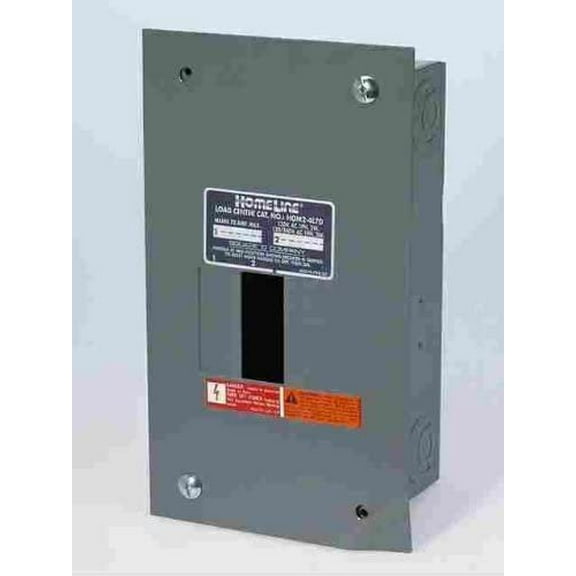 Square D Homeline Main Lug Load Center - 2 Slots, 70 Amps, 240 V, Indoor, Flush Cover — Residential Use, Standard Application