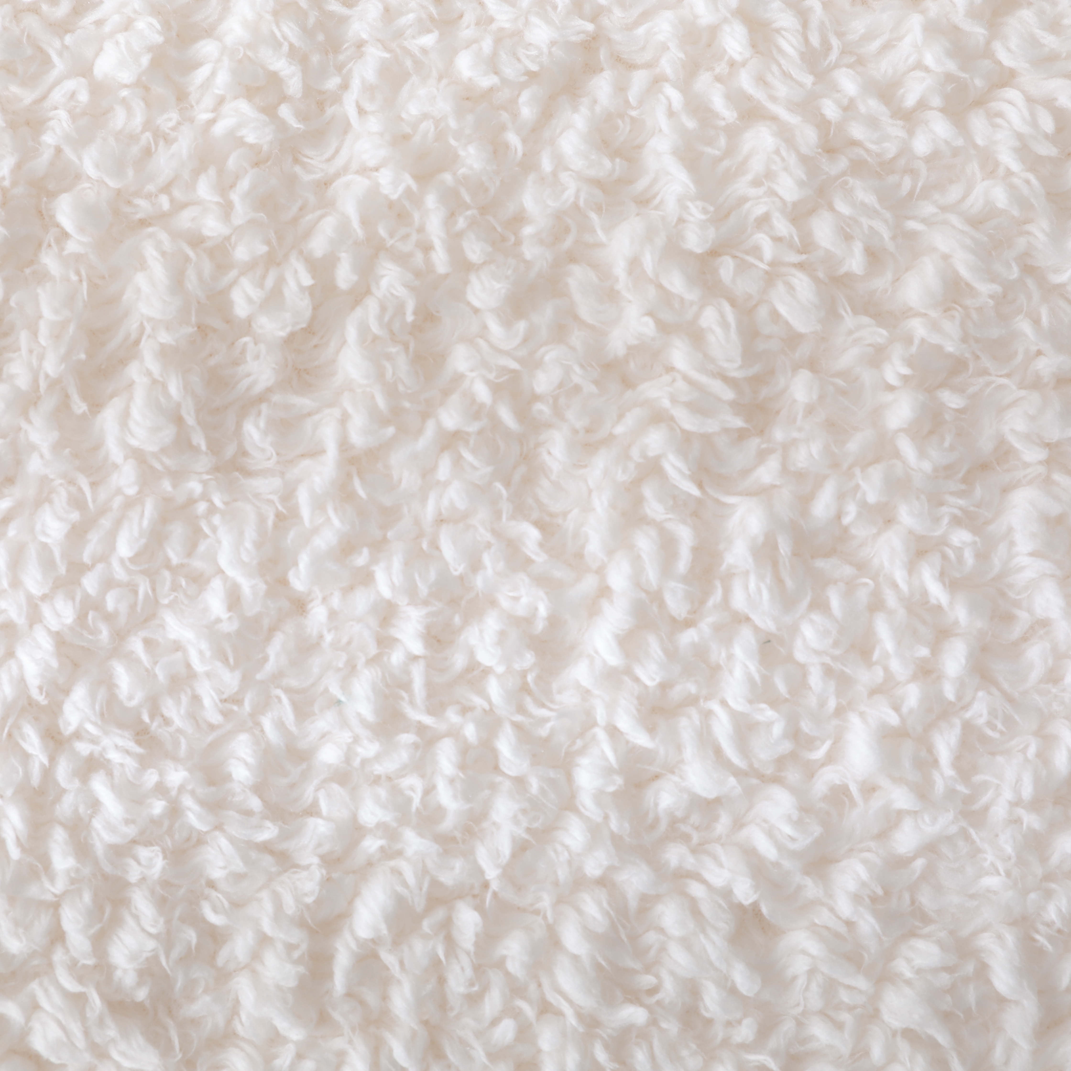 Mainstays Faux Shearling Blanket, Ivory, Full/Queen 90"X90", for Adult