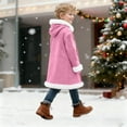 thumbnail image 5 of AWZXDE Boys And Girls Winter Festival Cardigan Hooded Holiday Celebration Kids Coat For 2-13 Years Pinkï¼4-5 Years, 5 of 8