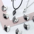 thumbnail image 2 of Collar de pareja con letras de A-Z para mujer y hombre, juego de collares con piedras y corazones, atracción magnética, regalo de Jelwelry, 1 par, 2 of 4