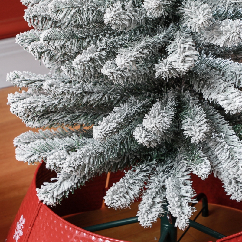 Alvantor Christmas Tree Pre-Lit Flocked with 500 LED Lights 51.2"x51.2"x90" 7.5ft Green