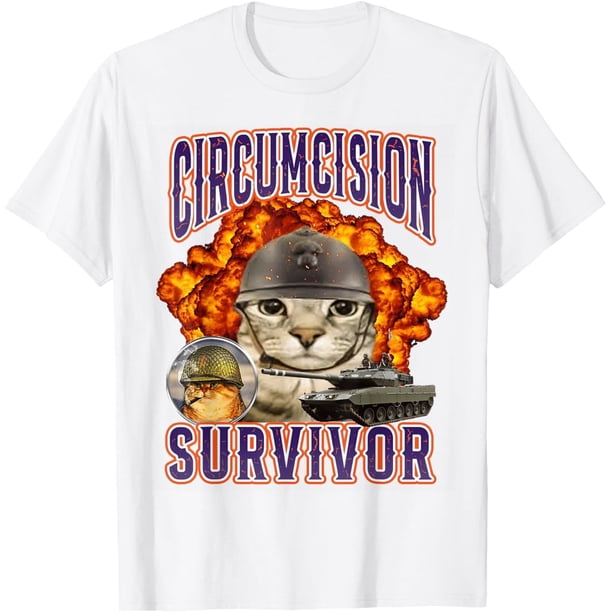 Camiseta divertida con meme de gato