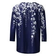 thumbnail image 4 of CYMMPU Blouses for Women Dressy Casual Round Neck 3/4 Sleeve Tunic Tops Floral Printed Spring Tops Loose Fit Summer Trendy Shirts Lightweight Basic Tees Multicolor S, 4 of 5