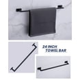 thumbnail image 4 of Wowow 5-Piece Matte Black Decorative Bathroom Hardware Set with Towel Bar,Toilet Paper Holder and Robe Hook, 4 of 5
