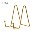 thumbnail image 3 of Unique Bargains 3Pack 4.3Inch Plate Stand for Display Iron Easel Plate Holder for Photo Gold, 3 of 5
