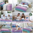 thumbnail image 6 of Blue Purple Duvet Cover Set California King Size Pink Teal Gradient Soft Lightweight Comforter Covers 4 Piece Bedding Set with 1 Duvet Cover 1 Bed Sheet & 2 Pillow Shams, 6 of 8