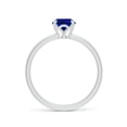 thumbnail image 5 of ANGARA Lab Grown 1.55 Ct Solitaire Blue Sapphire Engagement Ring for Women in 14K White Gold (Size-8x6mm) | September Birthstone, Anniversary, Jewelry Gift for Women | Lab-Grown Blue Sapphire Ring, 5 of 8