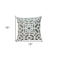 thumbnail image 3 of White and Gray Lattice Velvet Throw Pillow, 3 of 5