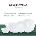 thumbnail image 4 of Vajilla Opal 25Pzas Redonda Para 6 Personas Moderna Elegante blanco, 4 of 8