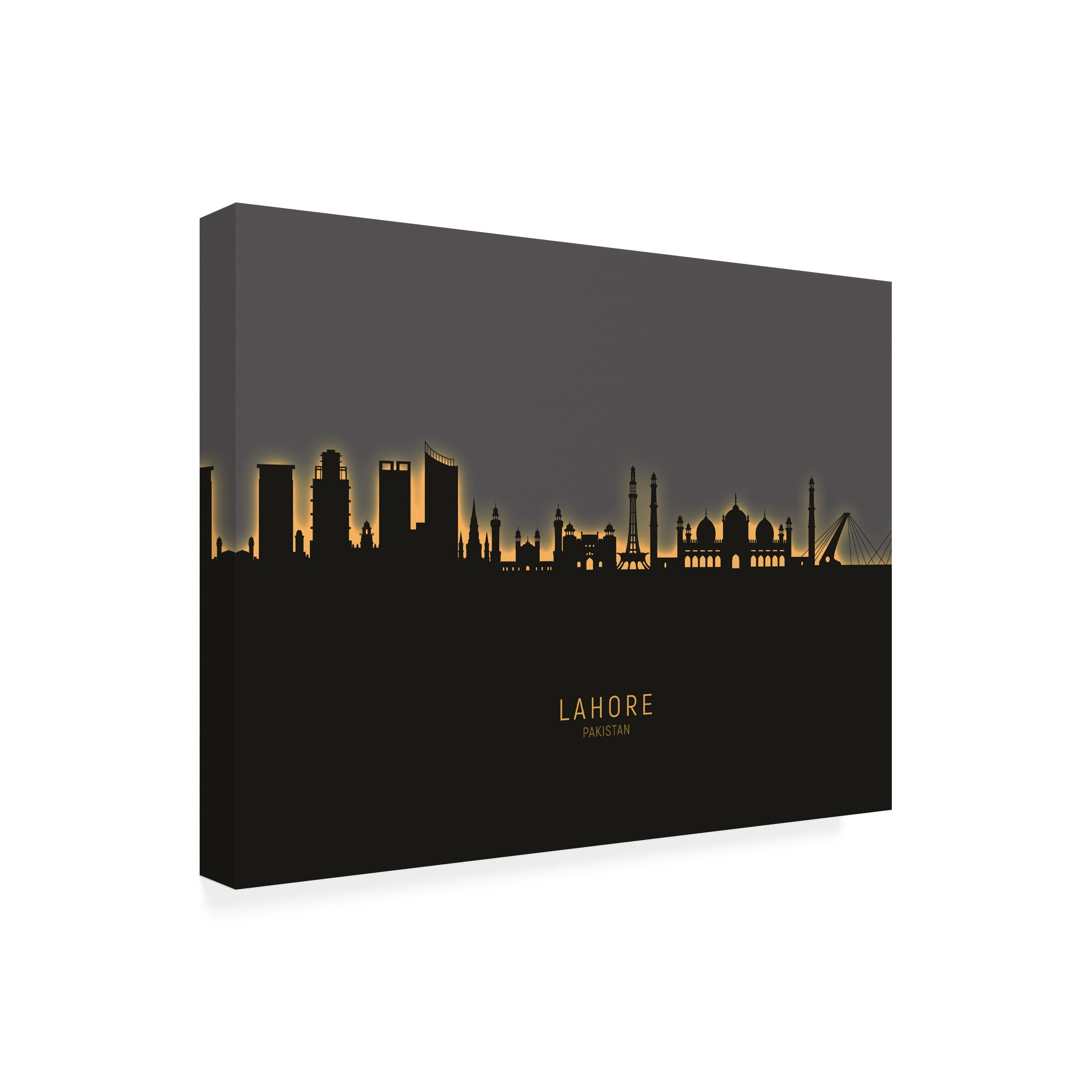 Michael Tompsett 'Lahore Pakistan Skyline Glow II' Canvas Art