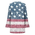 thumbnail image 4 of Kvture 4th of July Tops for Women Henley V Neck Button 3/4 Sleeve Blouse Independence Day Patriotic T Shirts Summer B Navy Tees XL, 4 of 5