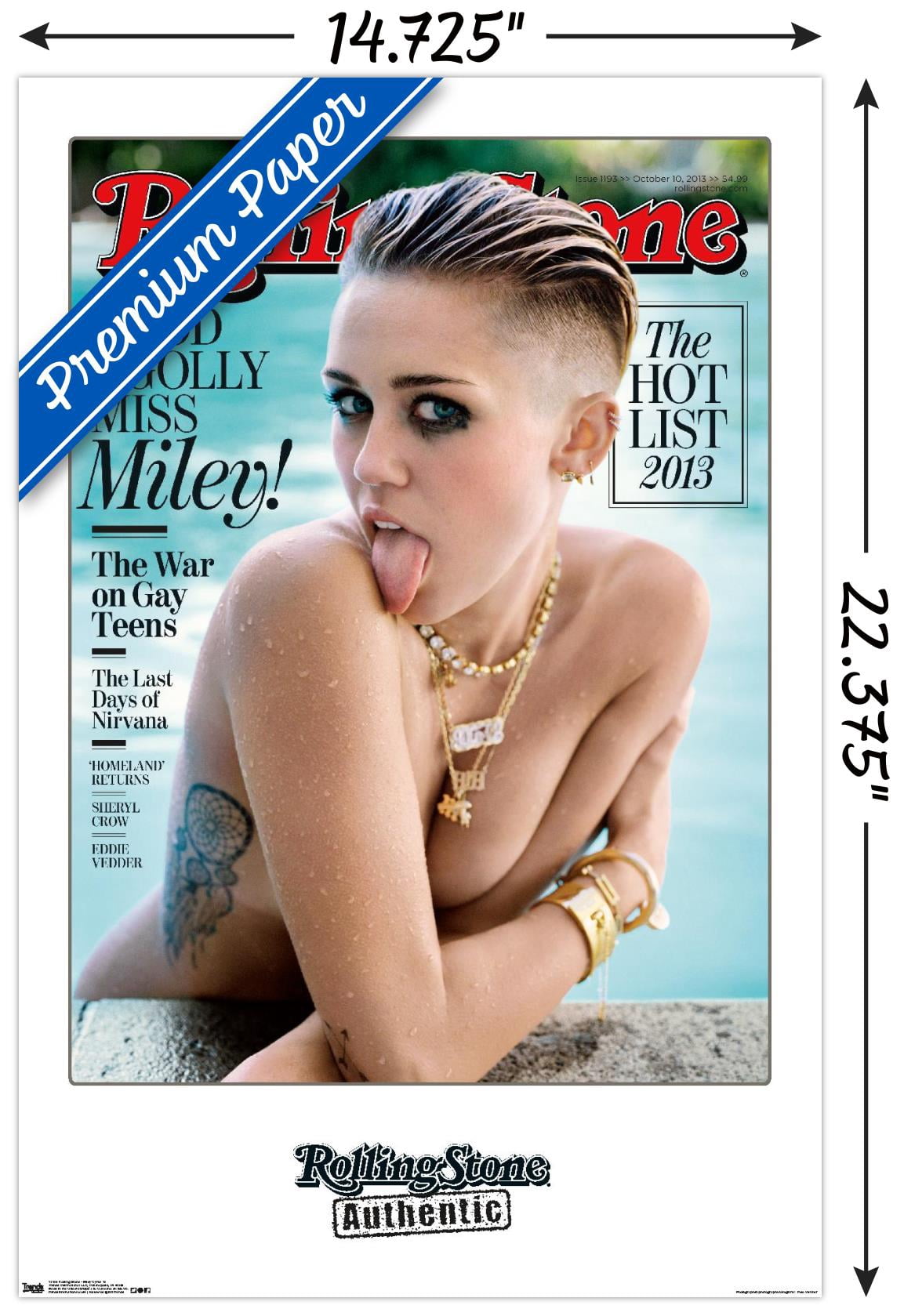 Rolling Stone Magazine - Miley Cyrus 13 Wall Poster, 14.725" x 22.375"