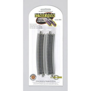 Bachmann 44804 N 19 Radius Curved Track w/Nickel Silver Rail & Gray Roadbed (6)