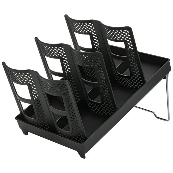 Coffee Cup Holder, Coffee Station Organizer, Dual-row Cup and Lid Dispenser, 6 Compartments, Disposable Cups Organizers with Non-Slip Feet for Home and Cafes