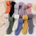 thumbnail image 6 of Aellinatey Coral Fleece Over-knee High Socks Women Plush Home Sleep Floor Long Sockings, 6 of 21