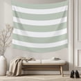 thumbnail image 5 of Sage Green Stripe Tapestry for Bedroom Wall Hanging Tapestry, Modern Simple Geometric White Striped Ceiling Backdrop Tapestries Poster Blanket Wall Decor for Teens Room Living Room Dorm 55" x 73", 5 of 8