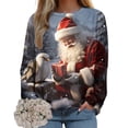 thumbnail image 3 of Futezty Womens Christmas Sweatshirt Funny Santa Snowman 3D Print Plus Size Graphic Sweatshirts Crewneck Xmas Holiday Tops, 3 of 5