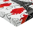thumbnail image 2 of Ambesonne Eiffel Tower Fitted Sheet 2 Pcs Set, Romantic Paris Art, Full, Vermilion Black and Grey, 2 of 3
