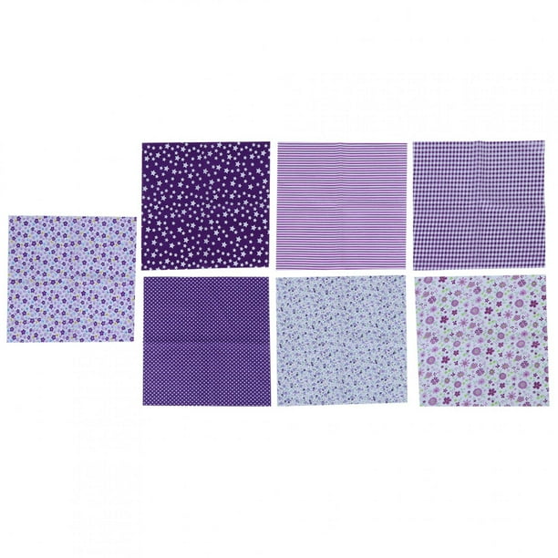 Tela de Algodón NikouMX Estampada Floral Morada 50 x 50 cm 7 Piezas