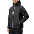 thumbnail image 2 of Little Donkey Andy Men's Warm Recycle Insulated Jacket Hooded Lightweight Windproof Winter Coat Hiking Running Travel Black S, 2 of 7