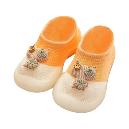 

QYZEU Girls Canvas Shoes 1St Walking Shoes Girls Kids Cartoon Casual Shoes Cats Walkers Indoor First Socks Elastic Toddler Kids Shoes
