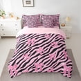 thumbnail image 2 of Homewish Animal Zebra Print 7-Piece Twin Bedding Sets For Children Teens Adults,Cartoon Bow Knot Bedding Comforter Set,Dreamy Princess Breathable Sheet Sets,Ultra Soft Home Decor,Reversible, 2 of 8