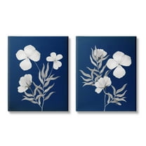 Stupell Industries Bold White Anemone Sprigs Graphic Art Gallery Wrapped Canvas Print Wall Art, Set of 2, Design by Kourtni Gunn