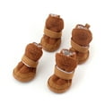 thumbnail image 1 of Warm Winter Pet Dog Boots Puppy Shoes For Small Dog Brown  SIZE XS, 1 of 3