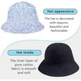 thumbnail image 3 of Women Bucket Hat Reversible Double-Side-Wear Shiny Glitter Sequin Sun Cap for Travel Beach Unisex Outdoor, 3 of 5