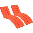 thumbnail image 1 of Costway 2 Pcs Coussin de Chaise Longue 73 Pouces Coussin Rembourré pour Fauteuil Inclinable Intérieur Extérieur Orange, 1 of 10