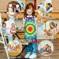 thumbnail image 6 of Rainbow Tie Dye Mandala Flower Pattern Kids Aprons for Girls and Boys,Adjustable Neck Strap Toddler Aprons for Kids Cooking Baking, 6 of 6